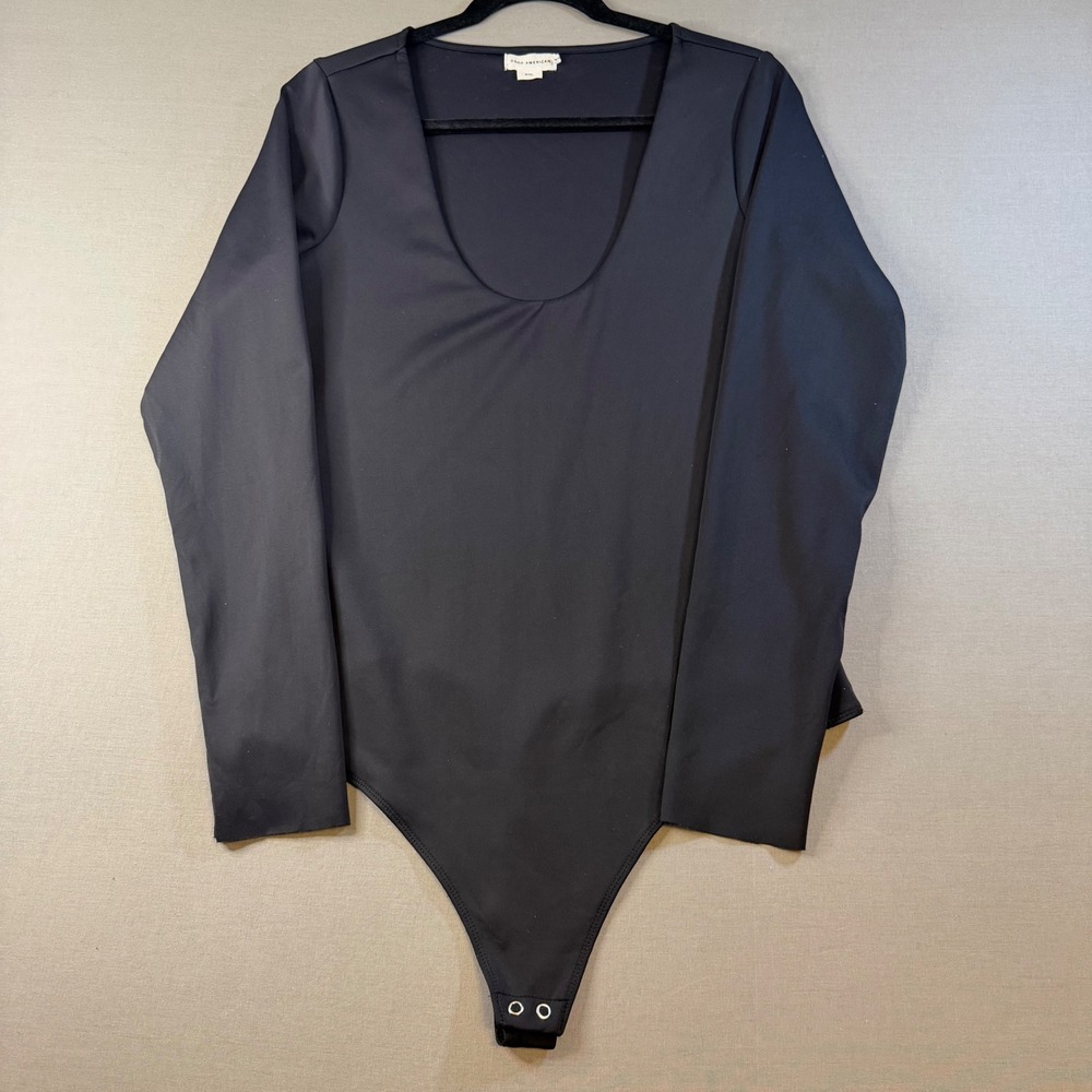 Good American Black Long Sleeve Scoop Neck Bodysuit Size 2XL Plus Size